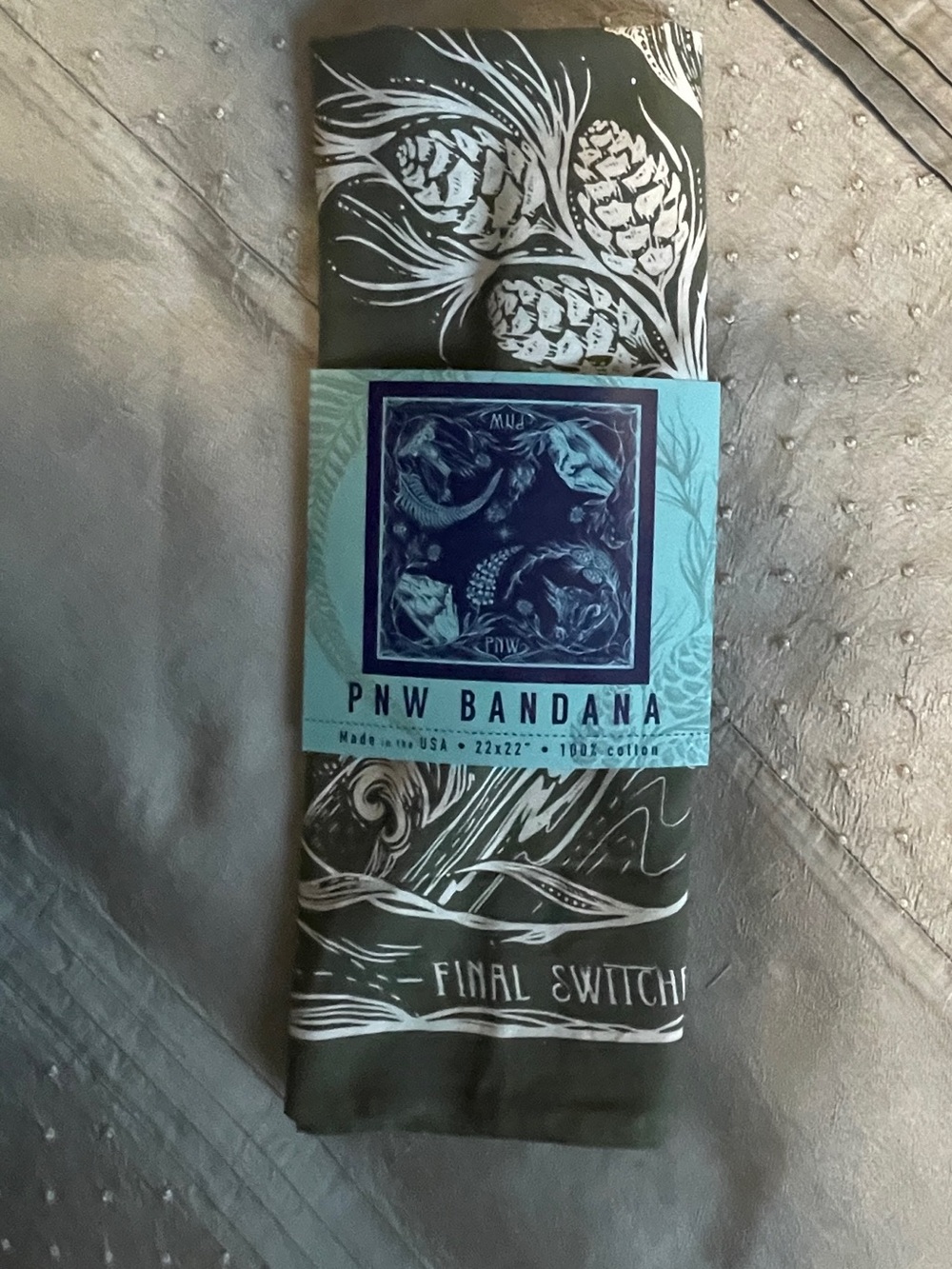 NWT Final Switch Pacific Northwest Olive Green Cotton Bandana